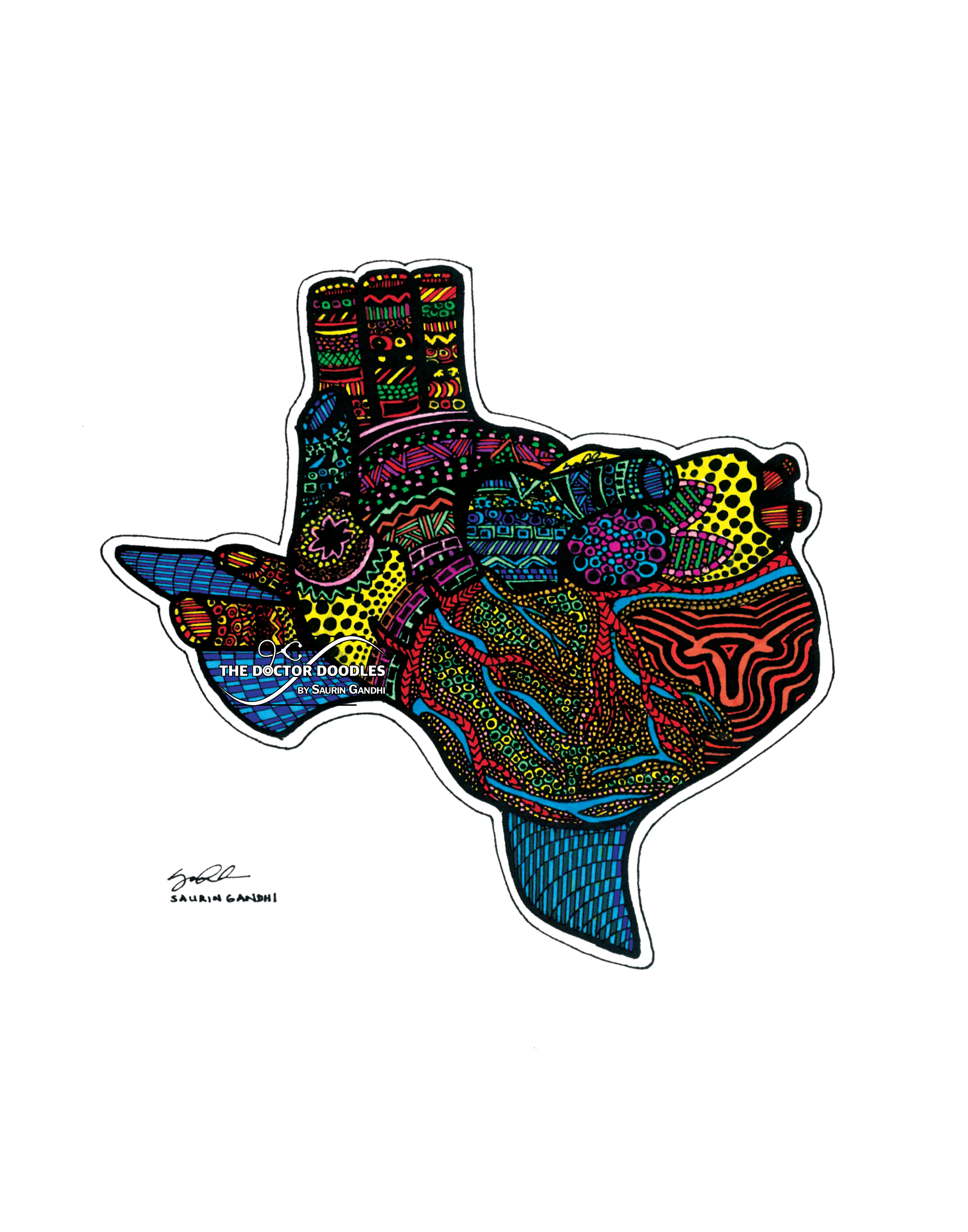 Heart of Texas (Color) — The Doctor Doodles